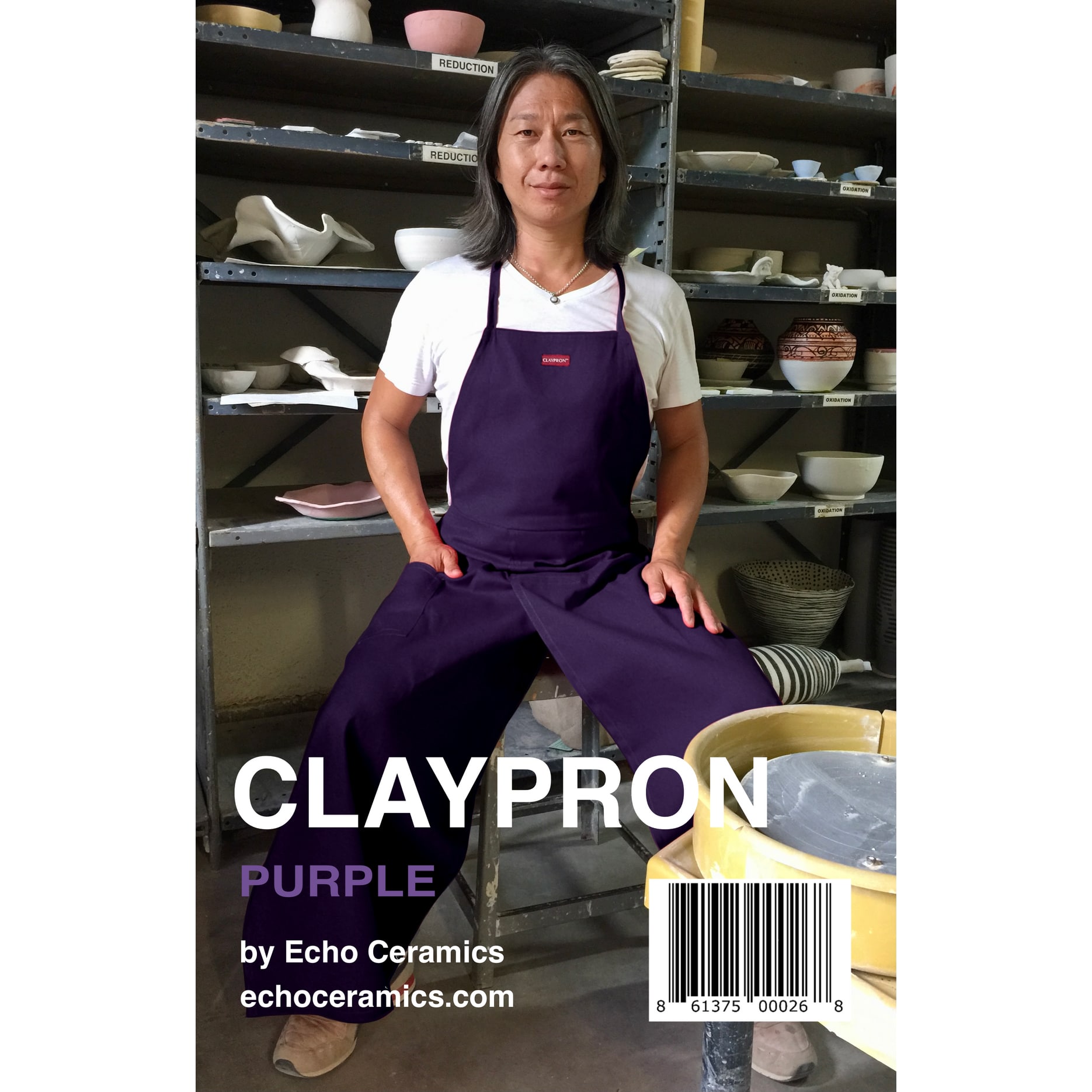 Claypron Split Leg Potter's Apron - Purple