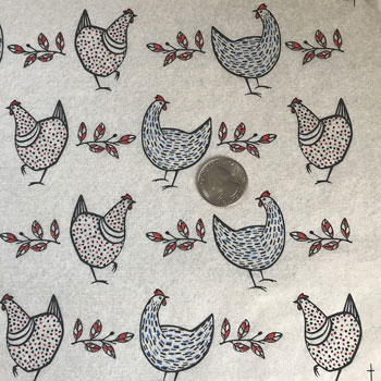 Elan Pottery Underglaze Transfer - Chickens Multi-Color  - 19" x 13"