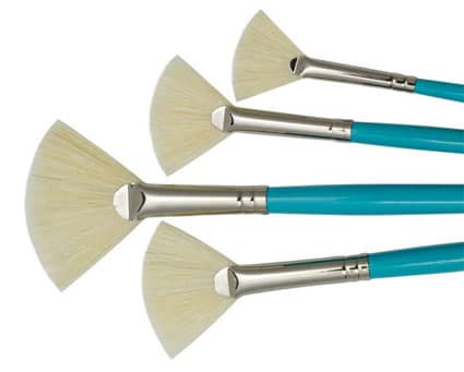 RSET-W 4pc Fan Glaze Brush Set