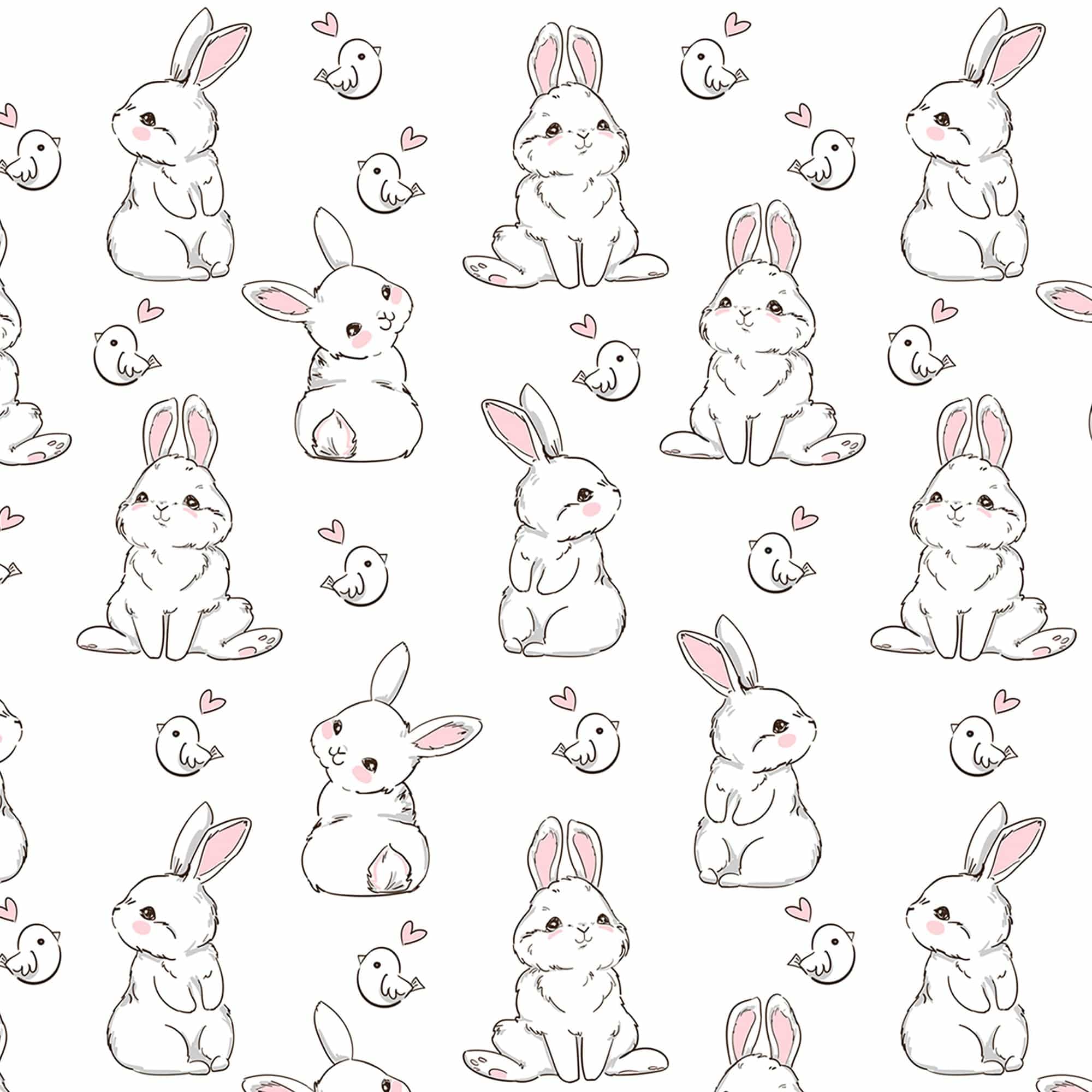 Sanbao Underglaze Transfer - Cartoon Rabbit and Chick Multi-Color - 19" x 13"