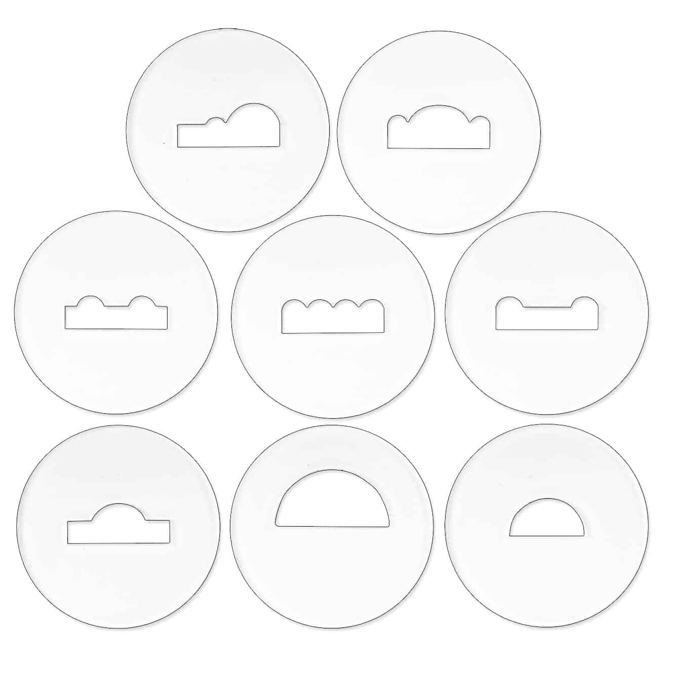 Scott Creek SC036 - 8pc Tile Trim Acrylic Die Set for Clay Gun