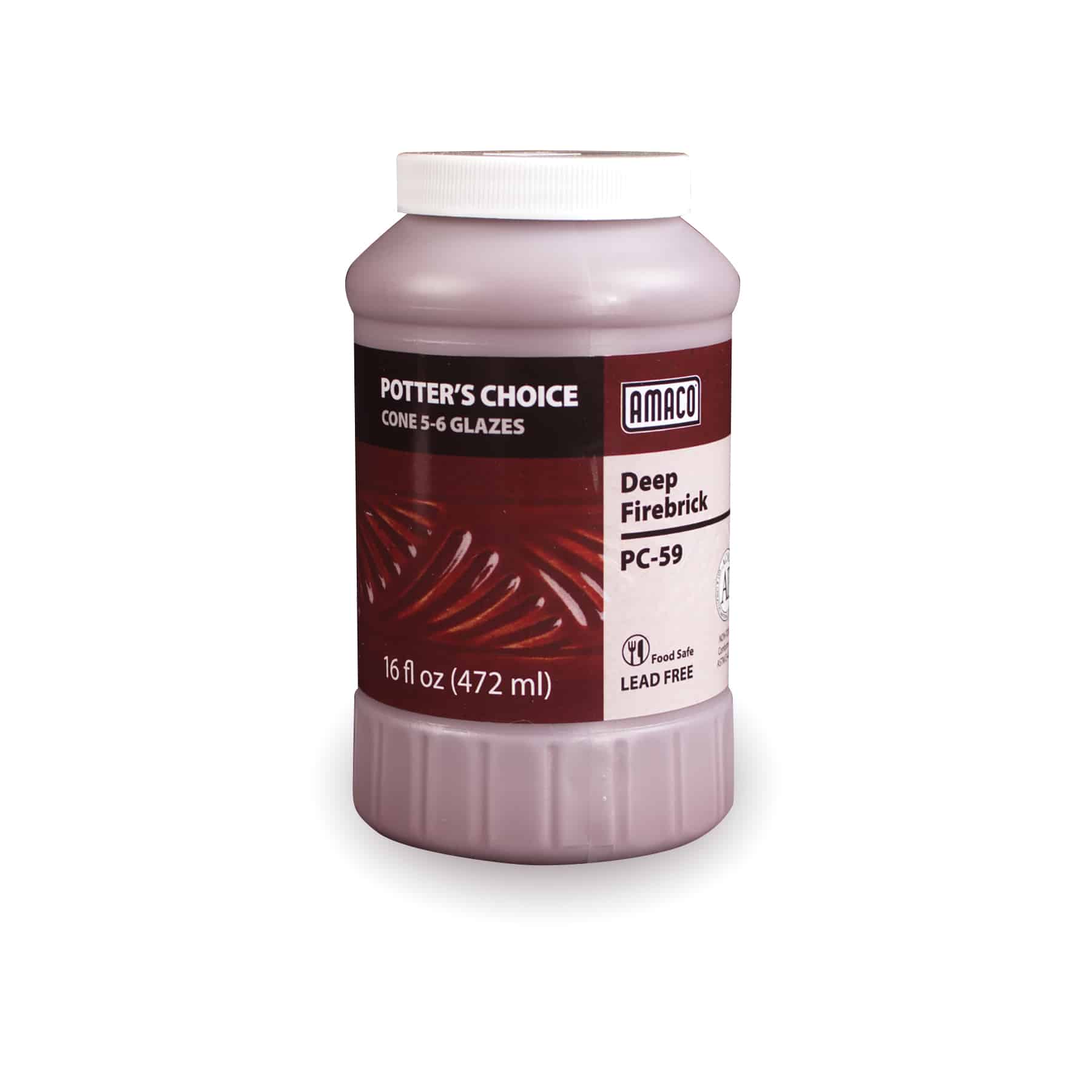 Amaco Potter's Choice - PC-59 Deep Fire Brick Red - Pint (16 oz.)